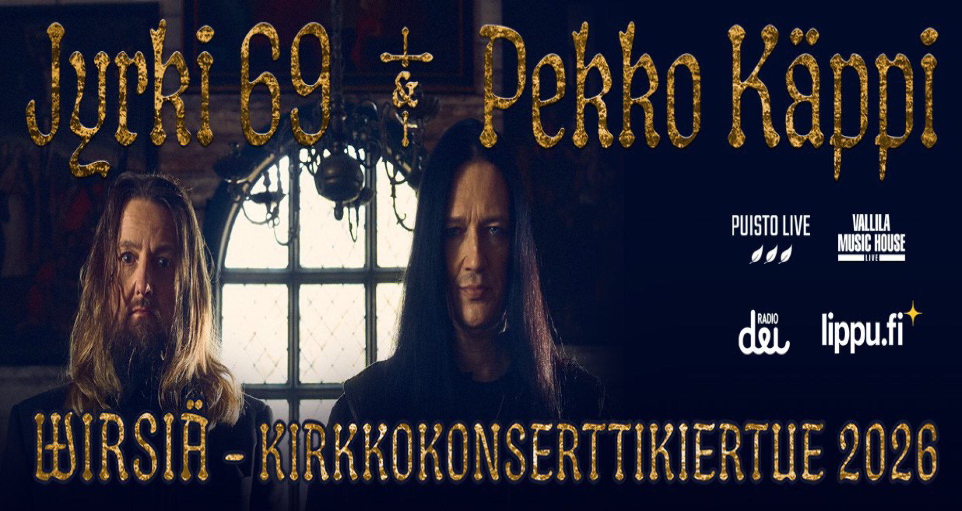 Jyrki 69 & Pekko Käppi – Wirsiä-kirkkokonserttikiertue 2026